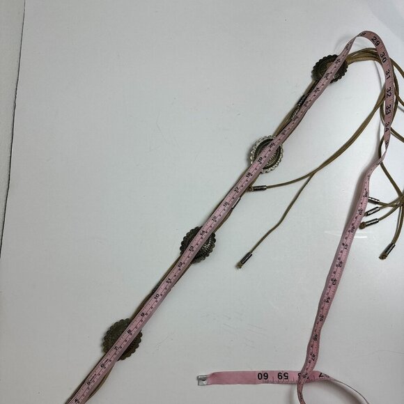 Southwestern Belt Cowgirl  Suede Leather Tie Metal Details main image 10